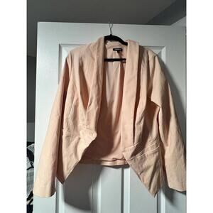 Torrid Womens Blazer Jacket Cut Away Long Sleeves Open Front Stretch Blush 1X